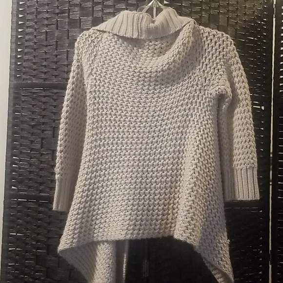 Beige Knit Asymmetrical Cardigan (🛍 Bundle ANY 6/$36) - Picture 2 of 4